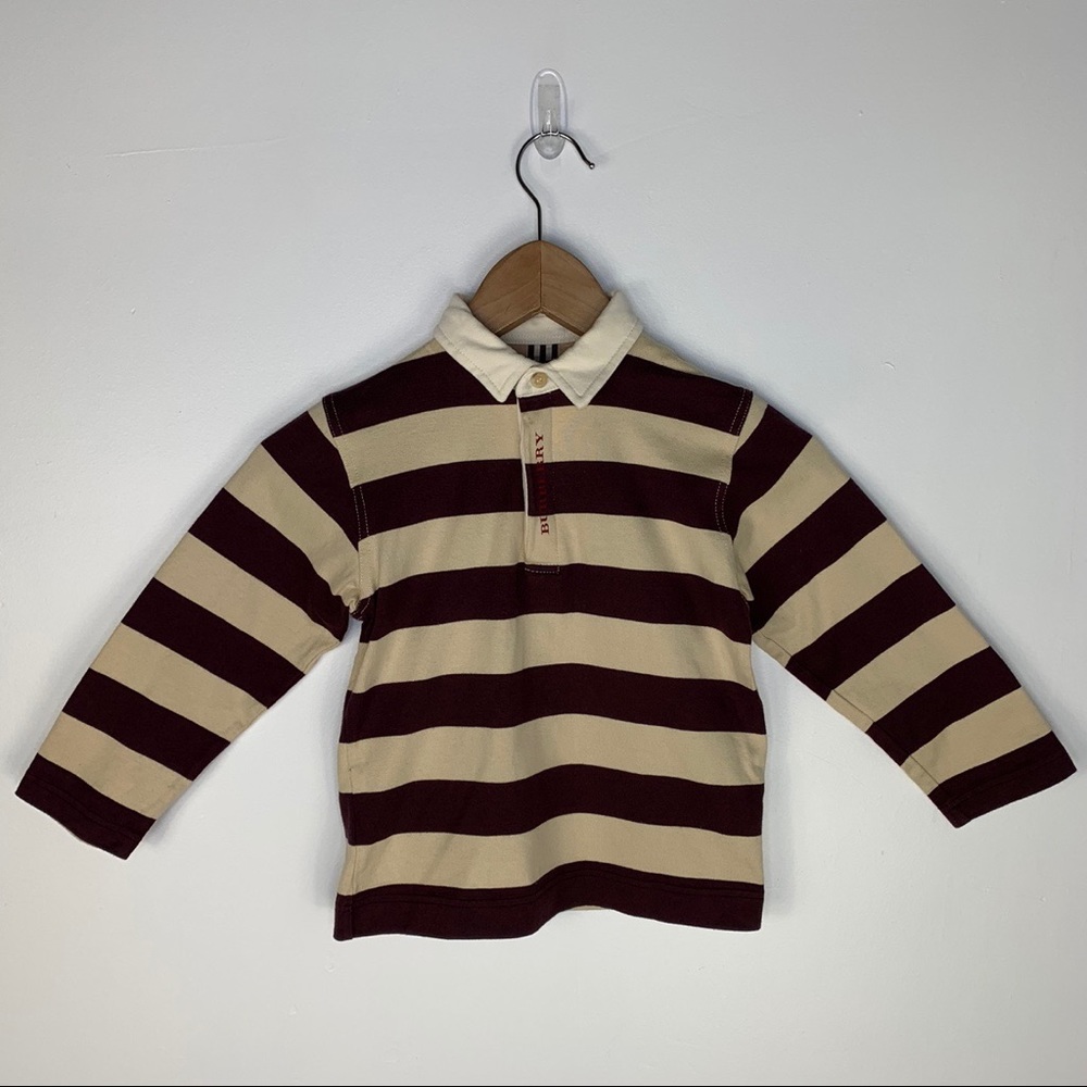 Burberry Striped Polo Shirt Brown Size Boys 5